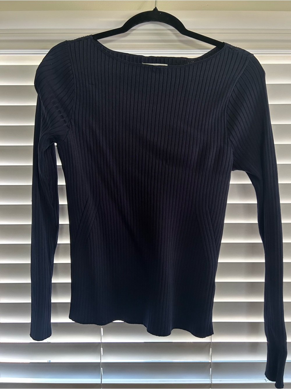 Abercrombie Women’s Long-Sleeve Ribbed Top - Navy